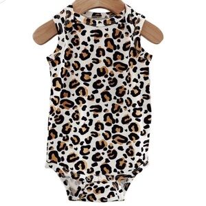 Spearmint Love leopard sleeveless bodysuit 6-12M